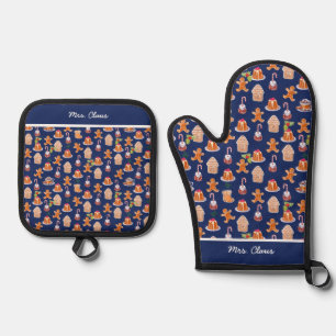 Christmas Desserts Oven Mitt & Pot Holder Set