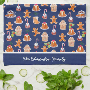 Christmas Desserts Personalised Tea Towel