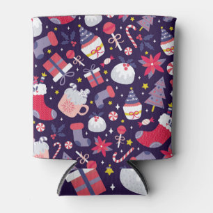 Christmas desserts, vintage starry pattern. can cooler