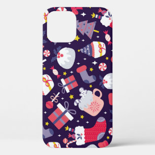 Christmas desserts, vintage starry pattern. iPhone 12 case