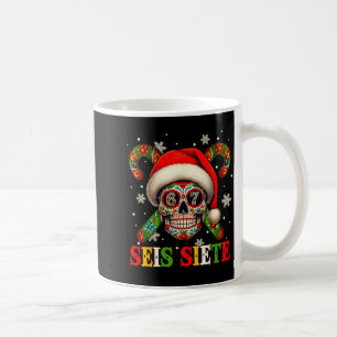 Christmas Dia De Los Muertos Sugar Skull Seis Siet Coffee Mug