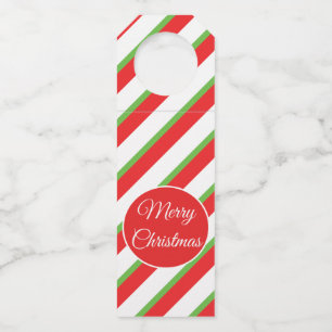 Christmas diagonal lines pattern Bottle Hanger