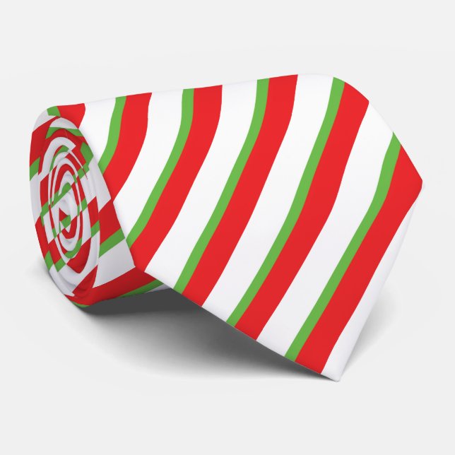 Christmas diagonal lines patterns neck tie (Rolled)