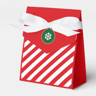 Christmas Diagonal Red and White Stripes Simple Favour Box