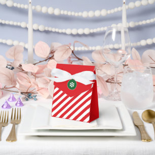 Christmas Diagonal Red and White Stripes Simple Favour Box