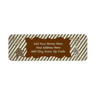 Christmas Diagonal Stripe Return Address Labels
