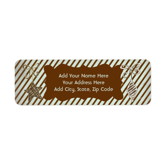 Christmas Diagonal Stripe Return Address Labels (Front)