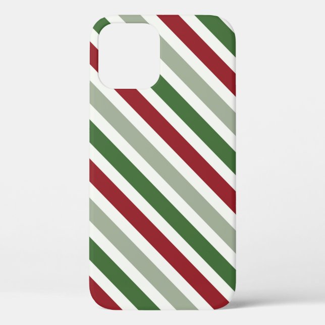 Christmas Diagonal Stripes Candy Cane Gift Pattern Case-Mate iPhone Case (Back)