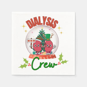 Christmas Dialysis Crew Nurse Tech Matching Napkin