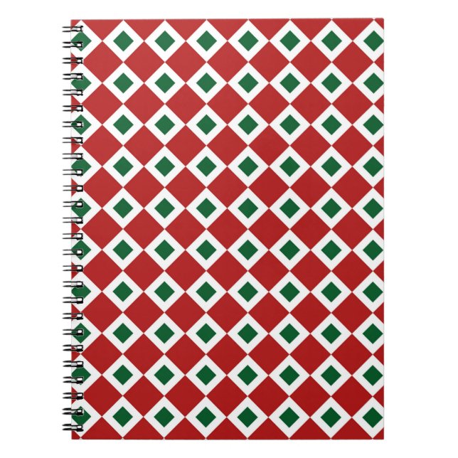 Christmas Diamond Pattern Notebook (Front)