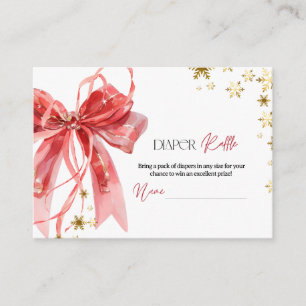 Christmas Diaper Raffle Baby Shower Enclosure Card