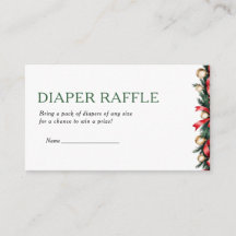 Christmas Diaper Raffle Card - Baby Shower Game