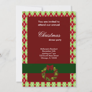 Christmas Dinner Diamonds Invitation