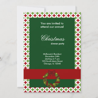 Christmas Dinner Diamonds Invitation