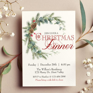 Christmas Dinner, Elegant Holiday,  Holiday Card