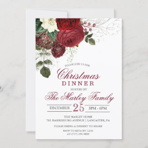 Christmas Dinner Holiday Party Invitation