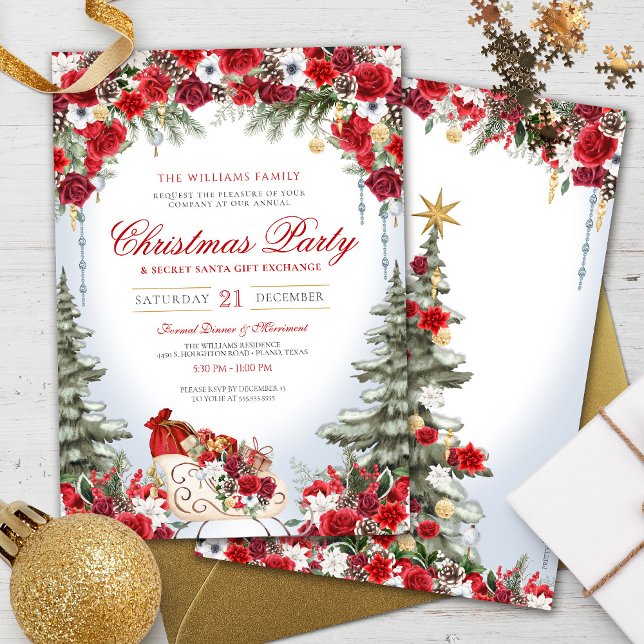 Christmas Dinner Holiday Party Secret Santa  Invitation (Creator Uploaded)