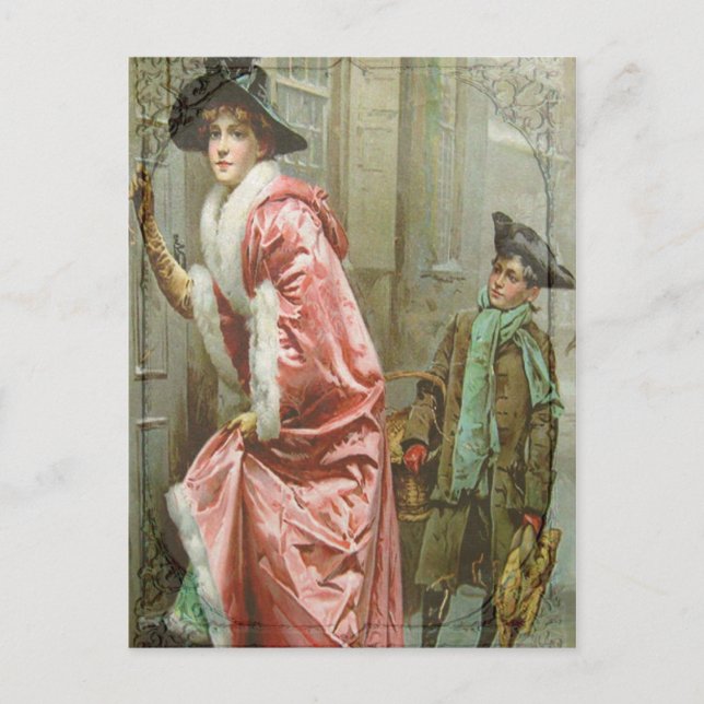 Christmas Dinner III Victorian Holiday Postcard (Front)