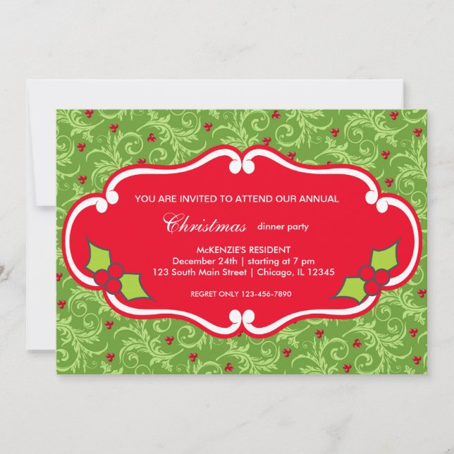 Christmas dinner invitation (Front)