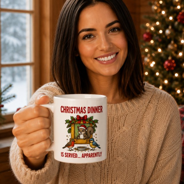 Christmas Dinner Is Served Funny Squirrel Mug (Creator Uploaded)