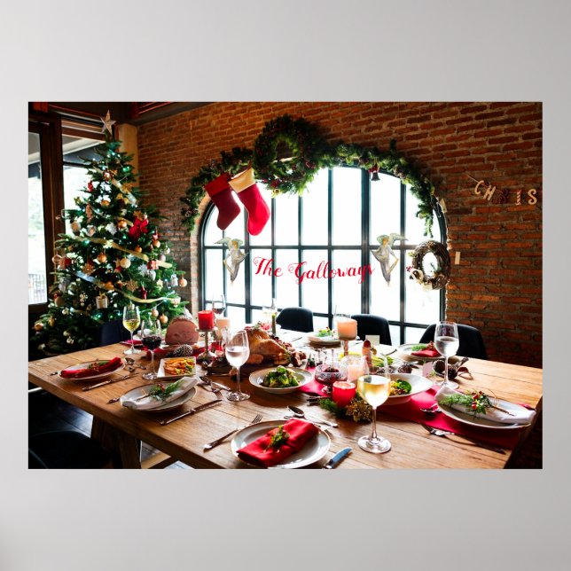 Christmas Dinner Monogram Food Angels Tradition  Poster (Front)