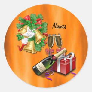 Christmas Dinner party Classic Round Sticker
