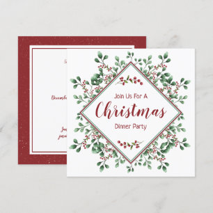 Christmas Dinner Party, Festive  Invitation