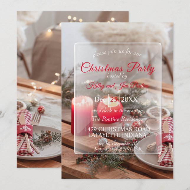 Christmas dinner/party invitation (Front/Back)