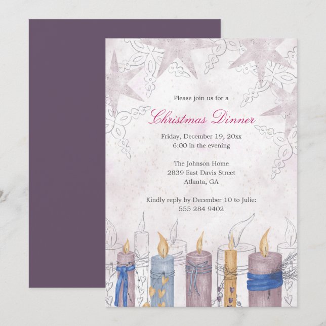 Christmas Dinner Party Invitation (Front/Back)