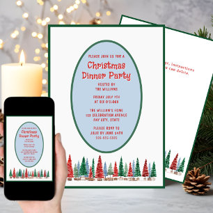 Christmas Dinner Party Invitation Festive Colours