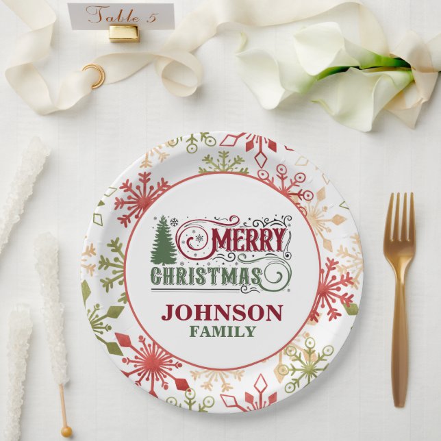 Christmas Dinner Party Paper Plates (Wedding)