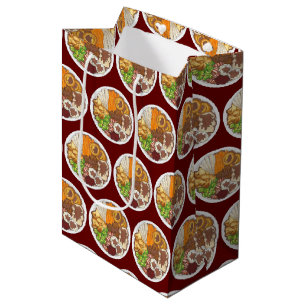 Christmas Dinner Party UK Festive British Food Medium Gift Bag