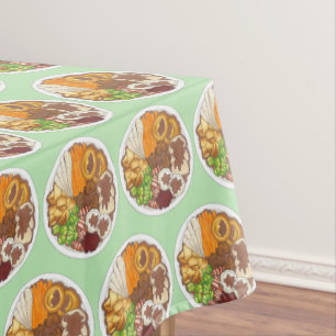 Christmas Dinner Party UK Festive British Food  Tablecloth