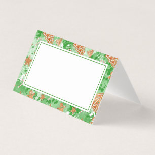 Christmas Dinner Place Card   Gingerbread & Pines