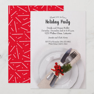 Christmas Dinner Plate Holiday Invitations