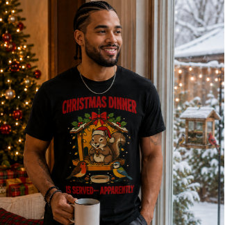 Christmas Dinner Squirrel Funny T-Shirt