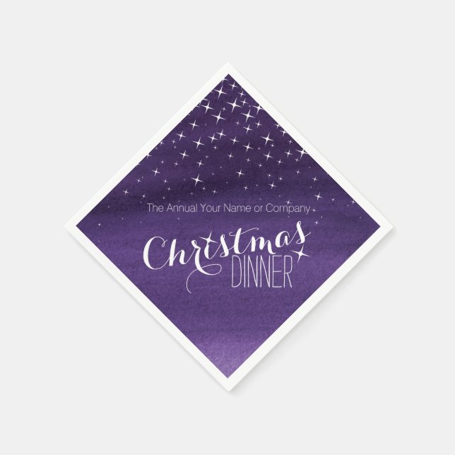 Christmas dinner starry night custom napkins (Corner)