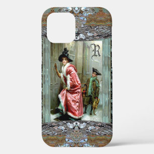 Christmas Dinner Victorian Elegant Monogram iPhone 12 Case