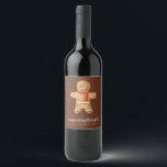Christmas Dinner Watercolor Gingerbread Man Wine Label<br><div class="desc">Design is composed of watercolor gingerbread man

Available here:
http://www.zazzle.com/store/selectpartysupplies</div>