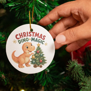 Christmas Dino Magic Baby T-Rex Tree Ceramic Tree Decoration