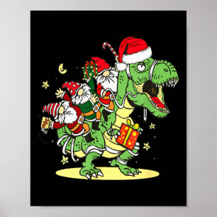 Christmas, Dino, Ugly Xmas, Trex Dinosaur, Gnome  Poster