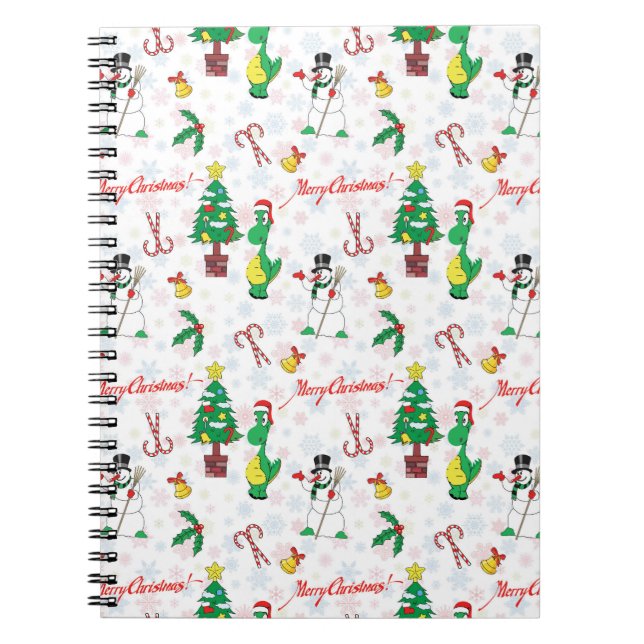 Christmas dinosaur and snowman notebook (Front)