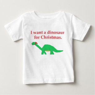 Christmas Dinosaur Baby T-Shirt