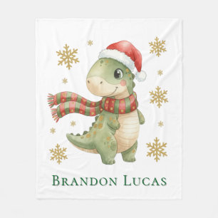 Christmas Dinosaur Birthday Party Gift Fleece Blanket