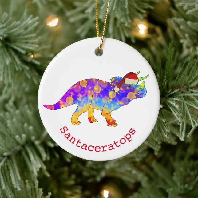 Christmas Dinosaur Ceramic Tree Decoration (Tree)