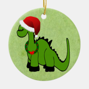 Christmas Dinosaur Ceramic Tree Decoration
