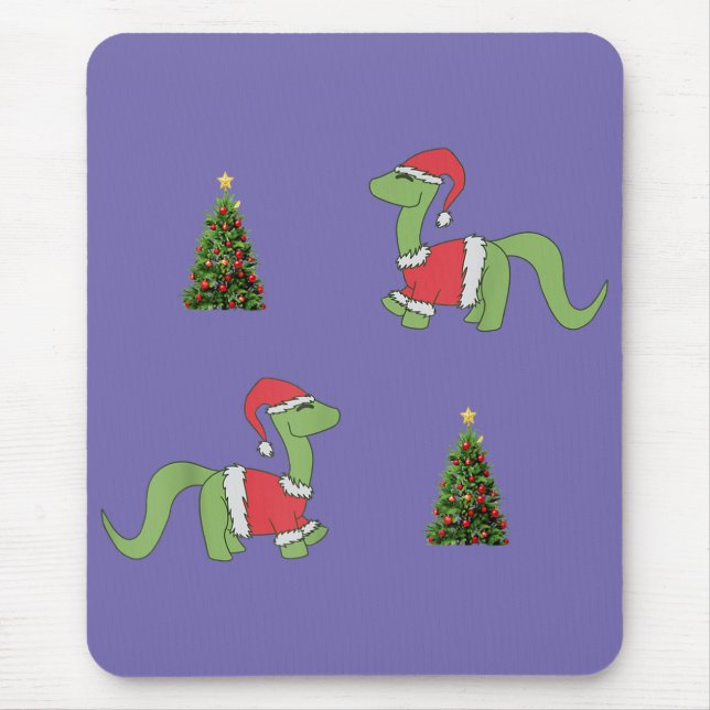 Christmas Dinosaur Christmas Tree Mouse Mat (Front)