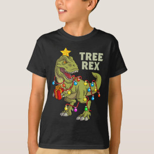 Christmas Dinosaur Kids Boys Men Christmas Lights  T-Shirt