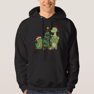 Christmas Dinosaur Kids Christmas Tree Dinosaur Hoodie