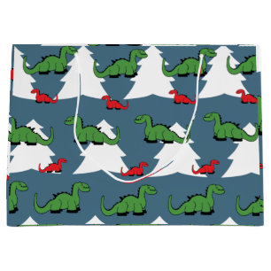 Christmas Dinosaur Large Gift Bag